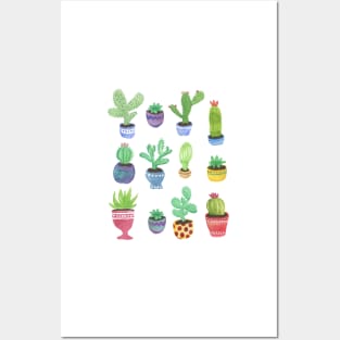 Cactus + Succulent Watercolor Posters and Art